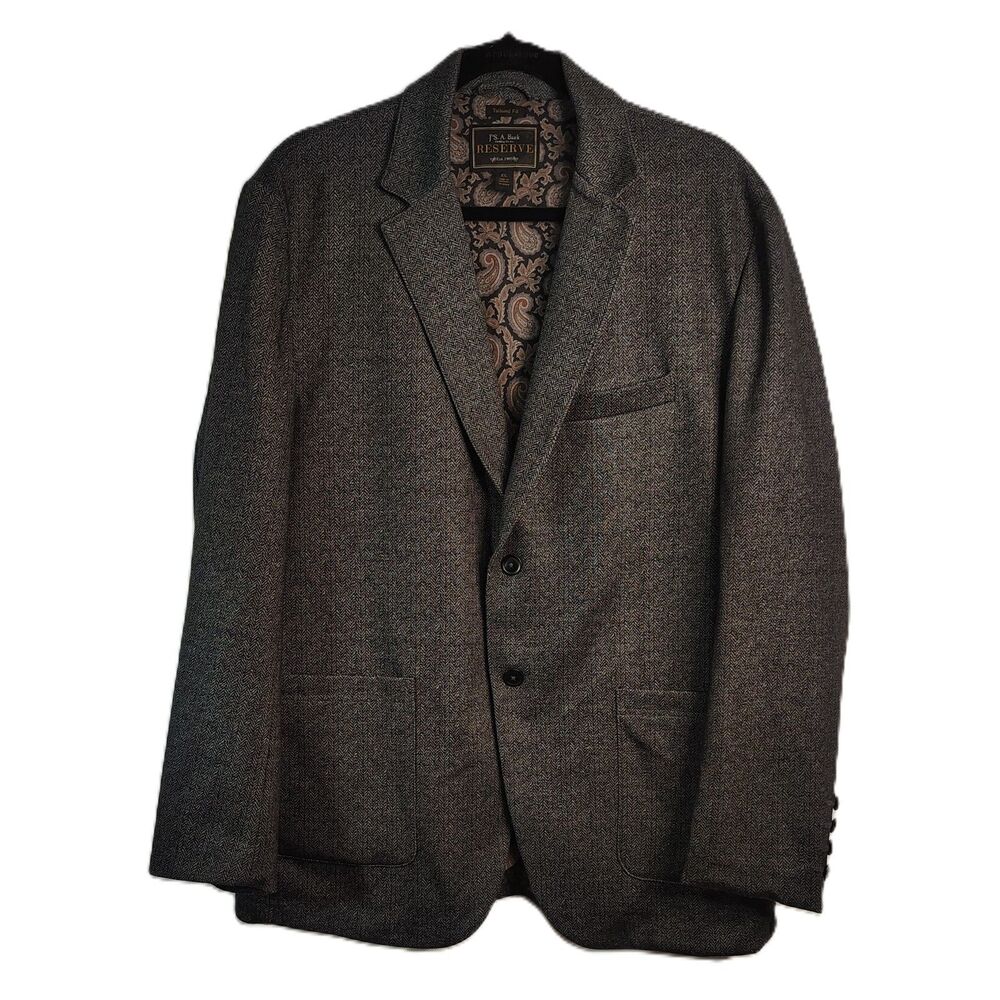 JOS. A BANK Tailored Fit Comfort Stretch Herringbone Knit Sports Coat XL Men - Picture 3 of 7